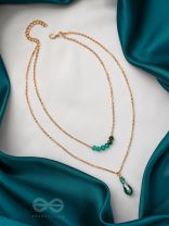 The Sea Of Emeralds- Golden Embellished Necklace With Anti-Tarnish Coating