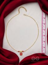 Rose N Thorns- Golden Embellished Necklace With Anti-Tarnish Coating 