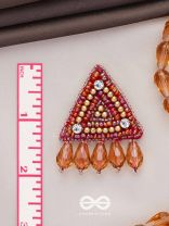 Chaitya- The Cryptic Pyramid- Stones, Glass Drops and Beads Embroidered Stud Earrings