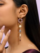 In the Loop- Golden Embellished Earrings