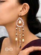 The Splashy Torrent - Golden Embellished Earrings