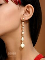 The Pearlescent Drops - Golden Pearls Earrings