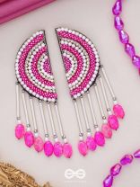 Tamarasi - The Lotus Pond - Beads And Cutdana Hand Embroidered Earrings