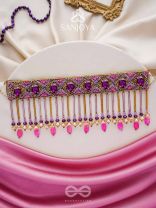 Aavsati- The Night Sky- Stones and Glass Beads Embroidered Choker Necklace 