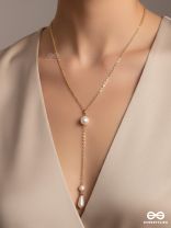 The Pearl Shower- Golden Embellished Necklace With Anti-Tarnish Coating 