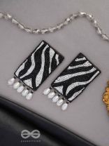 Adri - The Rainy Clouds - Cutdana And Glass Drops Hand Embroidered Earrings