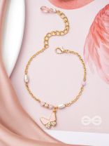 The Butterfly Flutter- Golden Pearl Bracelet