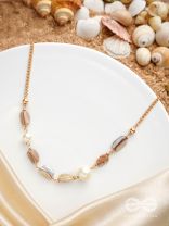 The Sea Sensation- Golden Pearl Necklace With Anti-Tarnish Coating 