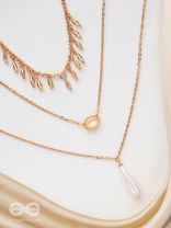 The Reality Stone -  Golden Layered Necklace  With Anti-Tarnish Coating 