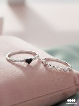 LIFE IN A ZIG-ZAG- SET OF 2 ADJUSTABLE SILVER RINGS