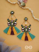 Rochana - The Assorted Gleam - Mirrors, Beads And Resham Hand Embroidered Earrings (Multicolor)