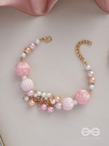 RAMNEEYA - THE LOVELY GRACE - PEARLS AND BEADS EMBROIDERED BRACELET (PINK)