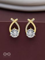 Shining Shimmerstones - Golden Embellished Earrings