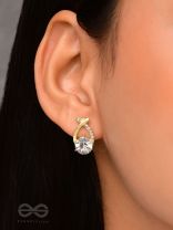 Shining Shimmerstones - Golden Embellished Earrings