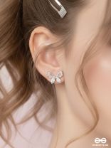 Pristine excellence - Crystal butterfly studs 