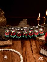 TRIBAL TANGO - OXIDISED AND CHARM NECKLACE