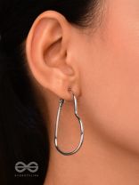 Love Me Like I do - Trendy Heart Hoops- Silver
