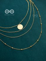 A Dainty Desire - Golden Multilayered Set of two Necklaces