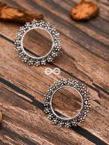 The Flowery Circles - Oxidised Boho Earrings
