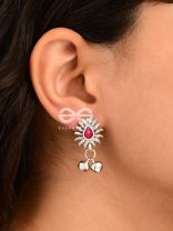 The Flared Droplet Studs (Ruby Red) - The Melodious Ghungroo Collection