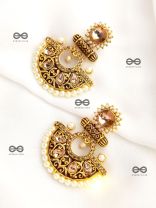 The Marvellous Meenakari Collection - Mehr Earrings - Brown-White