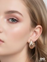 Golden Rhinestone Drop Stud Earrings