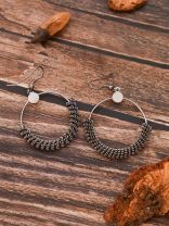 The Little Circled Mesh - Tiny Trinket Earrings - Silver