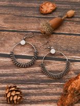 The Little Circled Mesh - Tiny Trinket Earrings - Silver