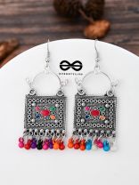 The Embellished Trunk - Oxidised Boho Earrings - Multicolour