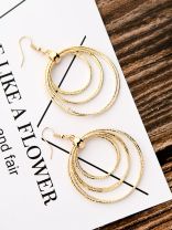 The Shimmery Circles - Golden Elegant Earrings