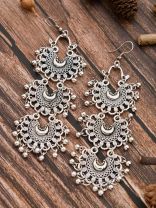 The Triple Moons - Oxidised Boho Earrings