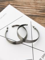 The Layered Oversized Hoops - Dark Grey