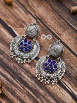 The Peppy Touch - Oxidised Boho Earrings (Blue)