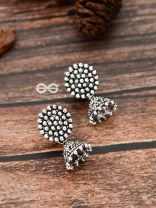 The Little Dotted Circled Jhumkis - Tiny Trinket Earrings