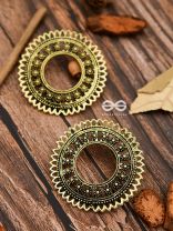 The Floral Sun - Golden - Oxidised Boho Earrings