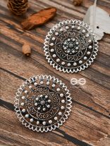 The Dotted Sun - Oxidised Boho Earrings