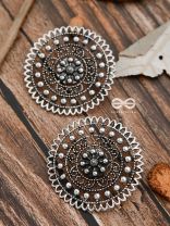 The Dotted Sun - Oxidised Boho Earrings