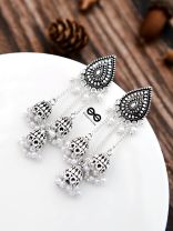 The Intricate Droplet - Triple Boho Jhumkis