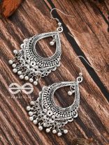 The Dazzling Droplet Danglers - Oxidised Boho Earrings