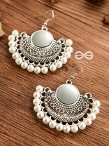 The Elegant Tribals - White - Oxidised Boho Earrings