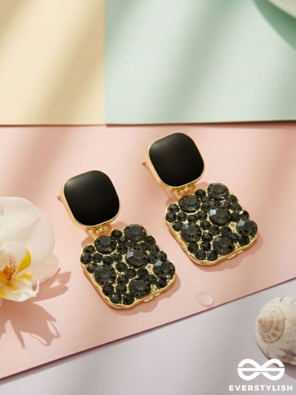 The Ebony Mystique- Stunning Embellished Earrings