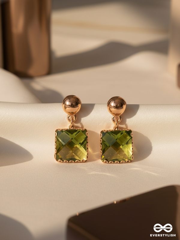 The Jade Box- Golden Embellished Earrings