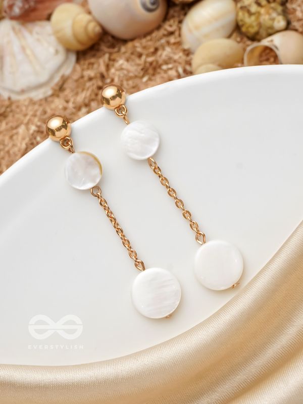The Shell Shower- Golden Embellished Earrings