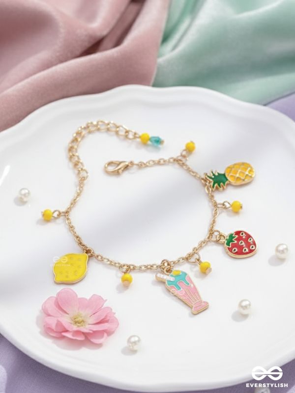 The Fruit Loop- Golden Enamelled Bracelet