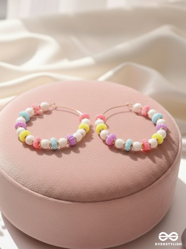 The Sparkling Rainbow- Golden Embellished Earrings