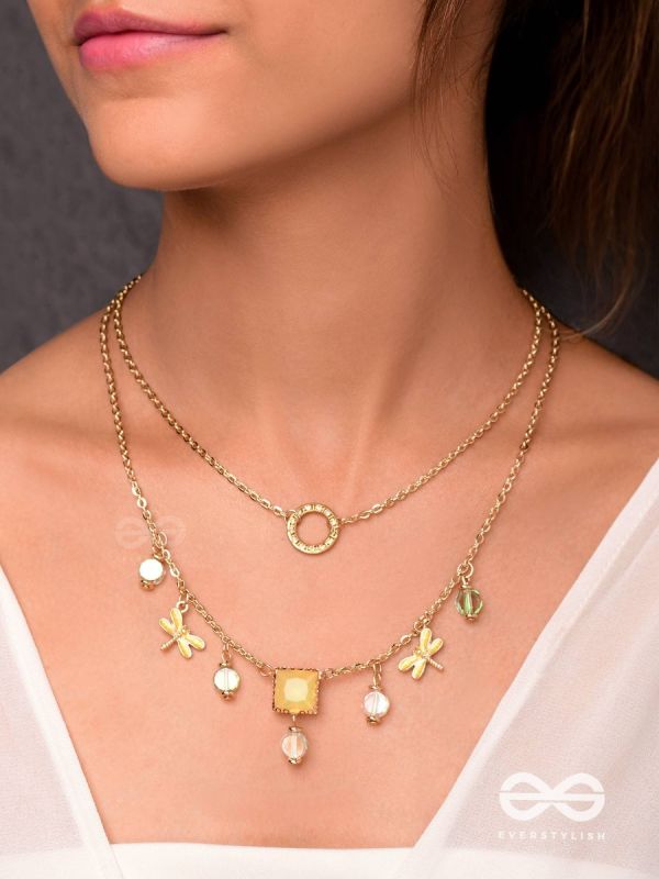 The Dragonfly's Home - Casual Multilayered Neckpiece With Anti-Tarnish Coating 