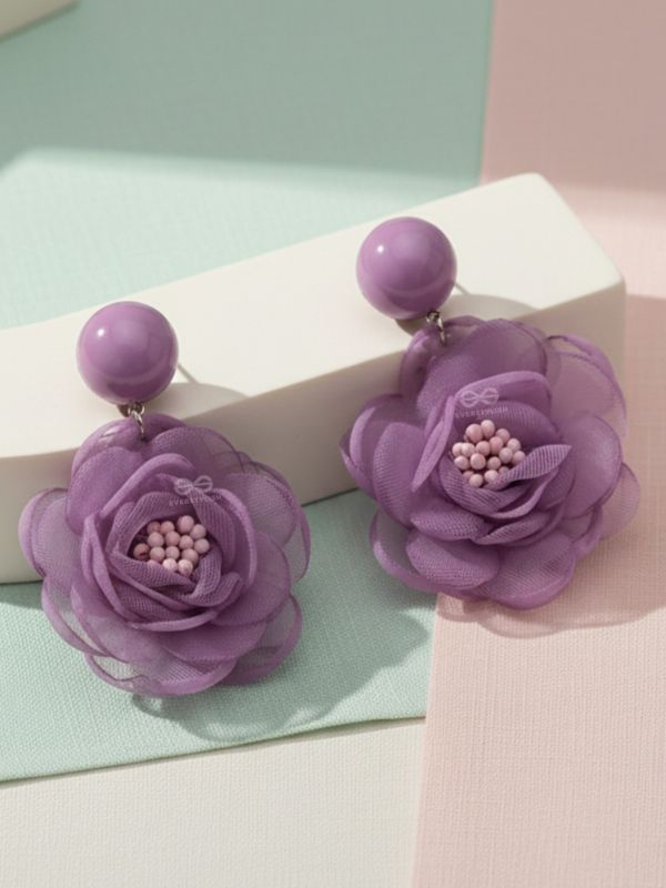 LILY DREAM DANCE - FABRIC EARRINGS (PURPLE)