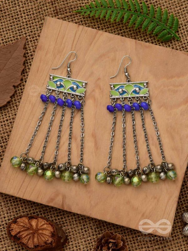 The Flattering Trails- Enamelled Oxidised Earrings