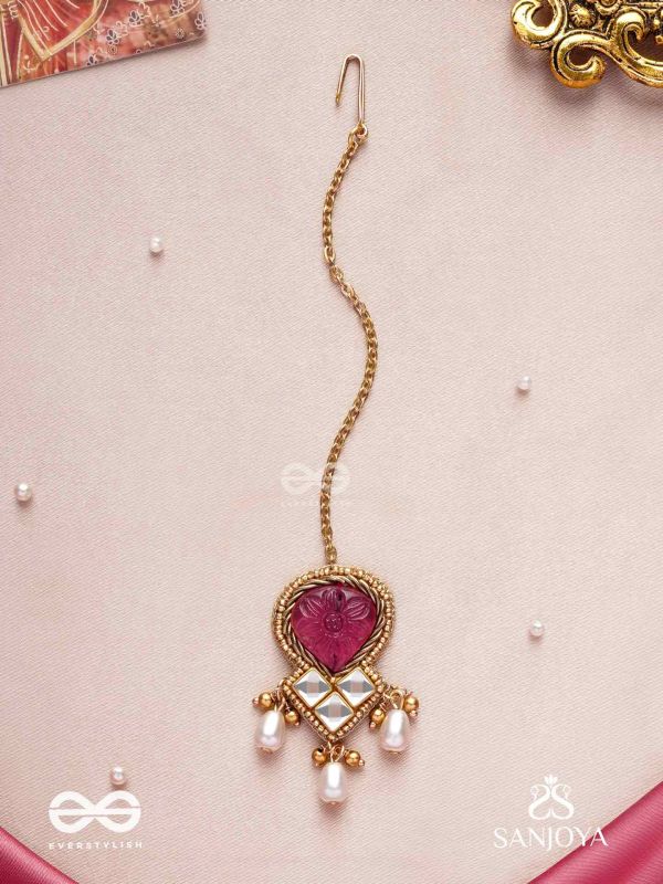 PREMABANDHANAM - BOND OF LOVE - CUTDANA AND PEARLS COMPLETE WITH MIRROR WORK MAANG TIKA