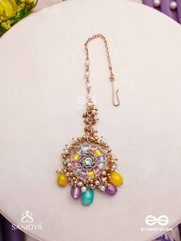 RANGVATI - FULL OF COLORS - EXQUISITE MULTI-HUED MAANGTIKA WITH PEARL AND CRYSTAL EMBELLISHMENTS